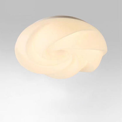 Contemporary Nordic Iron PE Cookies Swirled LED Semi-Flush Mount Ceiling Light For Bedroom