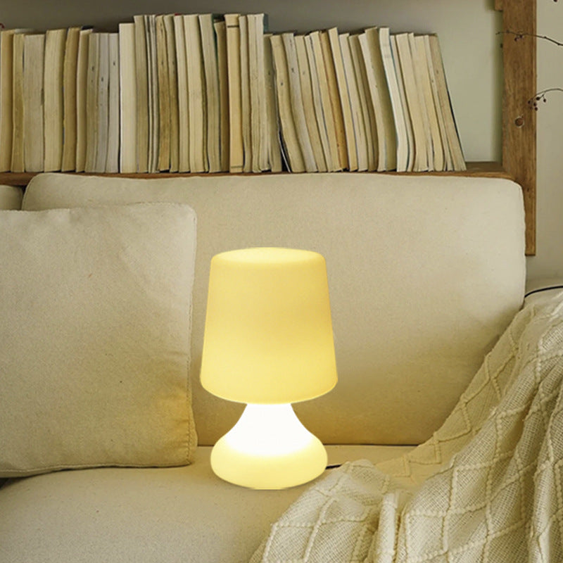 Contemporary Creative Rechargeable PE Wine Cup LED Table Lamp Night Light For Dining Room