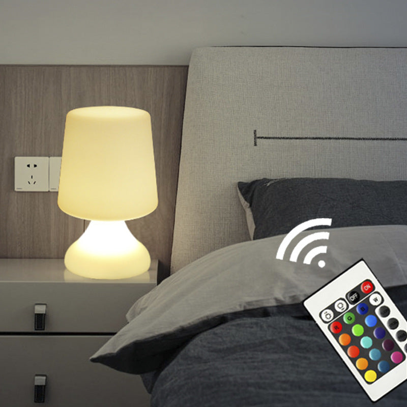 Contemporary Creative Rechargeable PE Wine Cup LED Table Lamp Night Light For Dining Room