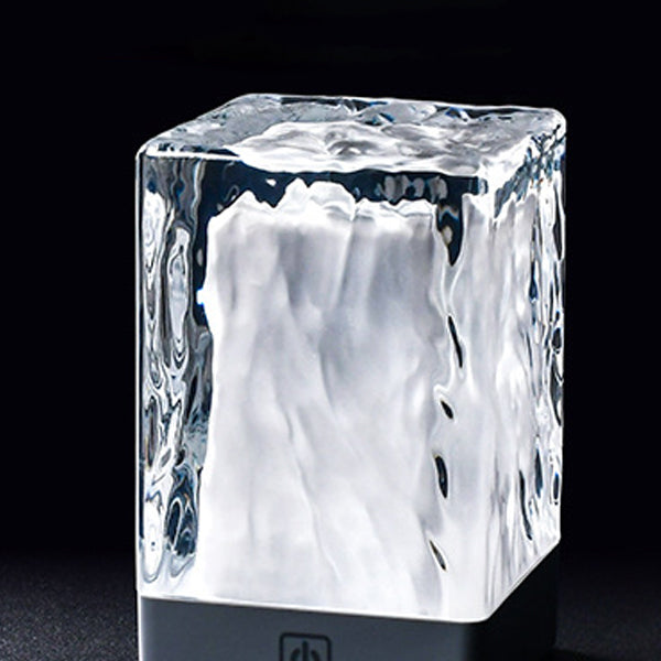 Modern Simplicity Rechargeable ASB Resin Cylinder Glacial Texture LED Table Lamp Night Light For Bedside