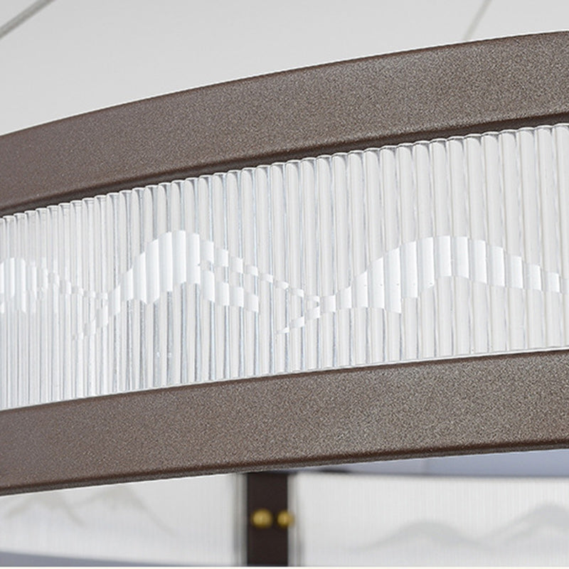 الثريات LED التقليدية الصينية المصنوعة من الحديد الأكريليكي والفولاذ المقاوم للصدأ والمطلية بالمينا المستديرة لغرفة المعيشة 
