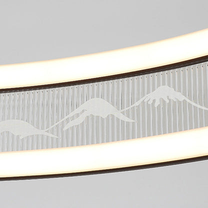 الثريات LED التقليدية الصينية المصنوعة من الحديد الأكريليكي والفولاذ المقاوم للصدأ والمطلية بالمينا المستديرة لغرفة المعيشة 
