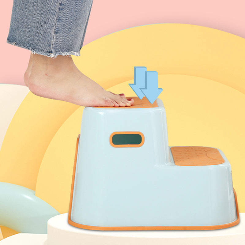 Contemporary Creative Kids TPE PP Rectangular Letter Portable Footstool 2-Tier For Bathroom