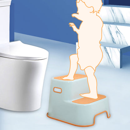 Contemporary Creative Kids TPE PP Rectangular Letter Portable Footstool 2-Tier For Bathroom