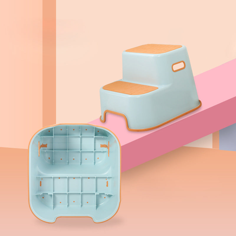 Contemporary Creative Kids TPE PP Rectangular Letter Portable Footstool 2-Tier For Bathroom