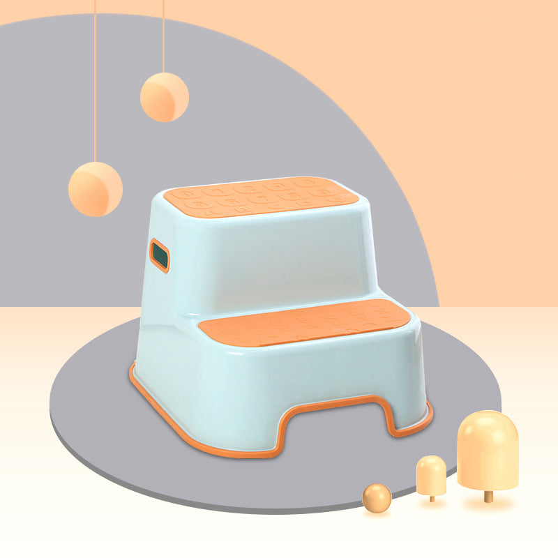 Contemporary Creative Kids TPE PP Rectangular Letter Portable Footstool 2-Tier For Bathroom