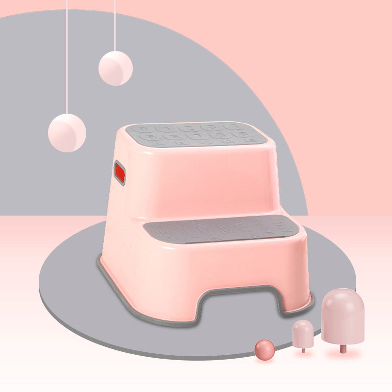 Contemporary Creative Kids TPE PP Rectangular Letter Portable Footstool 2-Tier For Bathroom