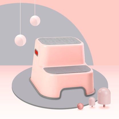 Contemporary Creative Kids TPE PP Rectangular Letter Portable Footstool 2-Tier For Bathroom