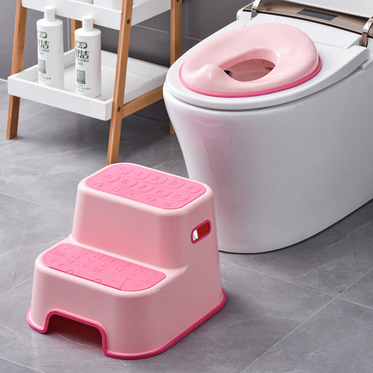Contemporary Creative Kids TPE PP Rectangular Letter Portable Footstool 2-Tier For Bathroom