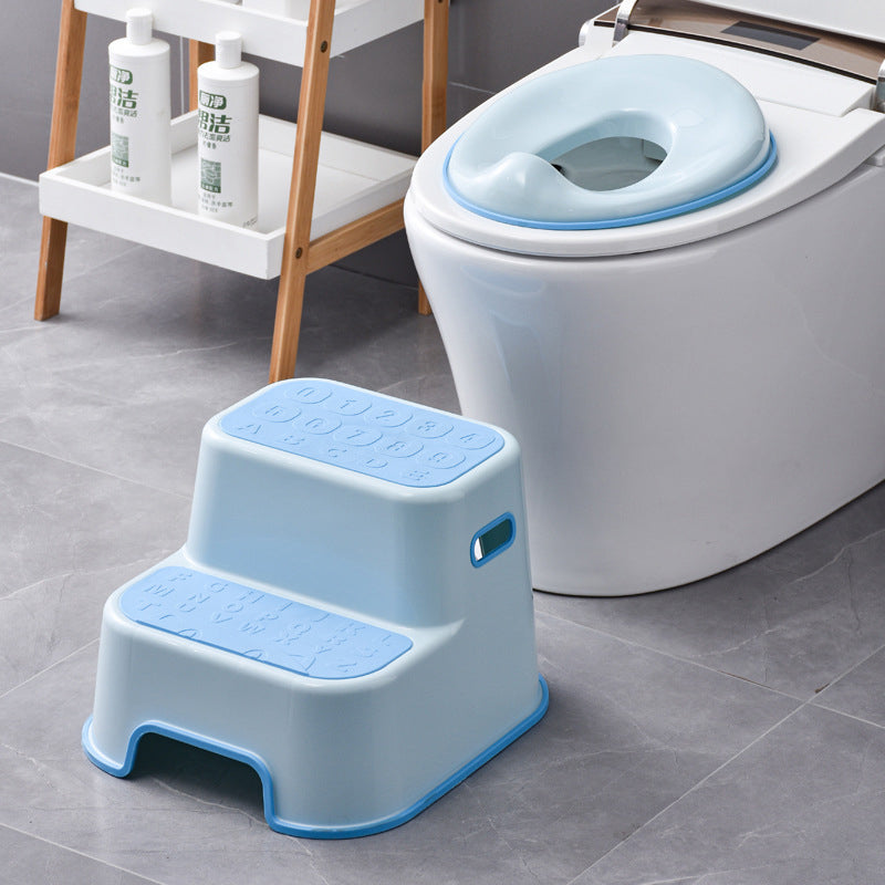 Contemporary Creative Kids TPE PP Rectangular Letter Portable Footstool 2-Tier For Bathroom