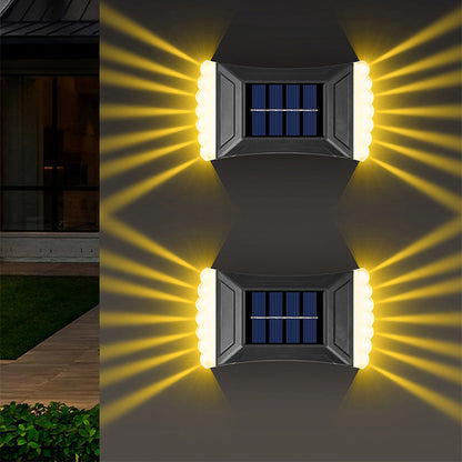 Modern Simplicity Solar Waterproof ABS Rectangular Cookie LED Wall Sconce Lamp For Outdoor Patio