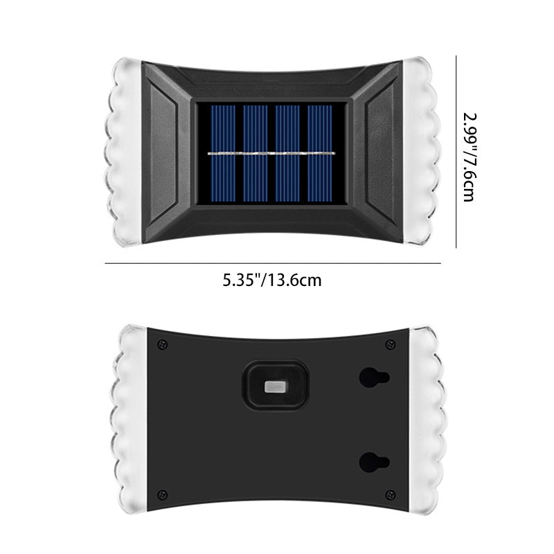 Modern Simplicity Solar Waterproof ABS Rectangular Cookie LED Wall Sconce Lamp For Outdoor Patio
