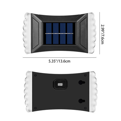 Modern Simplicity Solar Waterproof ABS Rectangular Cookie LED Wall Sconce Lamp For Outdoor Patio