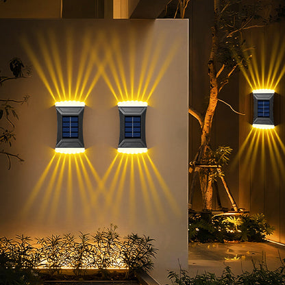Modern Simplicity Solar Waterproof ABS Rectangular Cookie LED Wall Sconce Lamp For Outdoor Patio