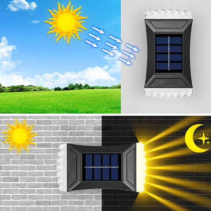 Modern Simplicity Solar Waterproof ABS Rectangular Cookie LED Wall Sconce Lamp For Outdoor Patio