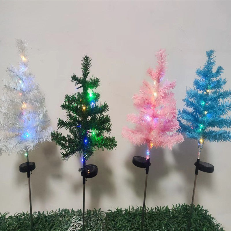 Contemporary Creative Solar Waterproof Christmas Tree Decoration Iron Wire Plush Stainless Steel LED Outdoor Light Landscape Lighting For Garden