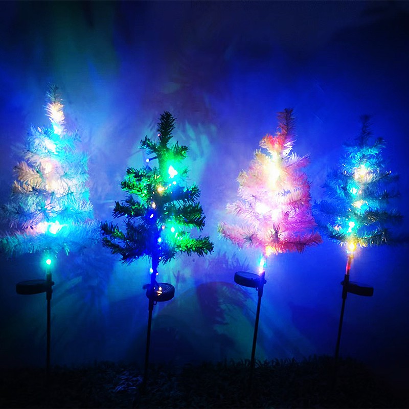 Contemporary Creative Solar Waterproof Christmas Tree Decoration Iron Wire Plush Stainless Steel LED Outdoor Light Landscape Lighting For Garden