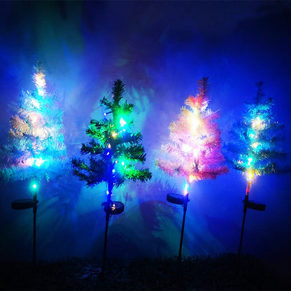 Contemporary Creative Solar Waterproof Christmas Tree Decoration Iron Wire Plush Stainless Steel LED Outdoor Light Landscape Lighting For Garden