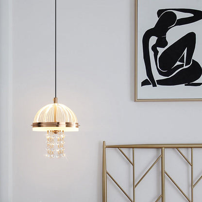 Modern Luxury Iron Acrylic Jellyfish Dome Liftable LED Chandeliers For Bedside