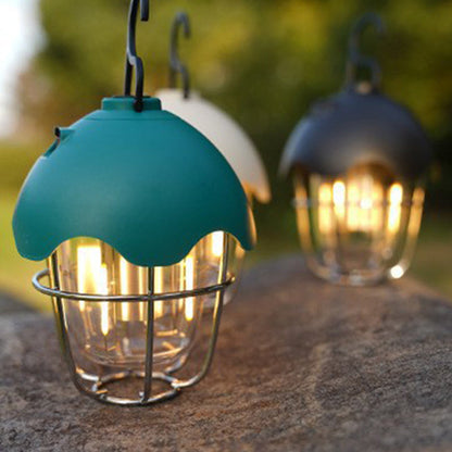 Contemporary Retro Rechargeable Plastic Metal Pinecone Eggshell Portable Camping LED Outdoor Light For Outdoor Patio