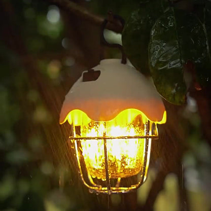 Contemporary Retro Rechargeable Plastic Metal Pinecone Eggshell Portable Camping LED Outdoor Light For Outdoor Patio