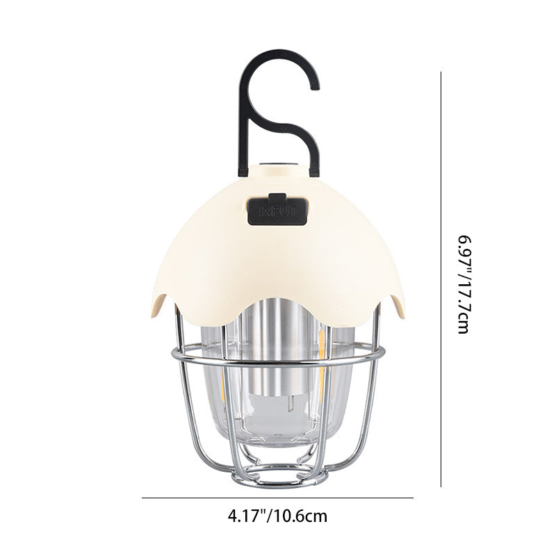 Contemporary Retro Rechargeable Plastic Metal Pinecone Eggshell Portable Camping LED Outdoor Light For Outdoor Patio