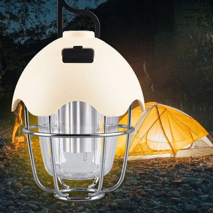 Contemporary Retro Rechargeable Plastic Metal Pinecone Eggshell Portable Camping LED Outdoor Light For Outdoor Patio