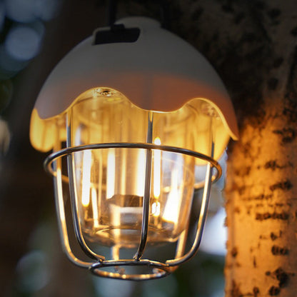 Contemporary Retro Rechargeable Plastic Metal Pinecone Eggshell Portable Camping LED Outdoor Light For Outdoor Patio