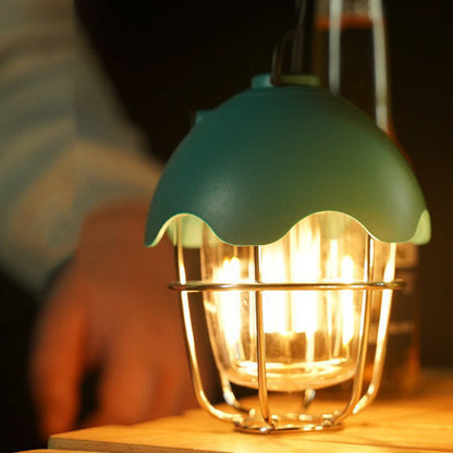 Contemporary Retro Rechargeable Plastic Metal Pinecone Eggshell Portable Camping LED Outdoor Light For Outdoor Patio