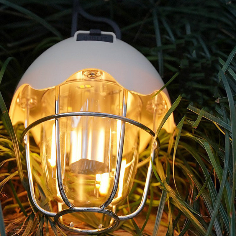 Contemporary Retro Rechargeable Plastic Metal Pinecone Eggshell Portable Camping LED Outdoor Light For Outdoor Patio