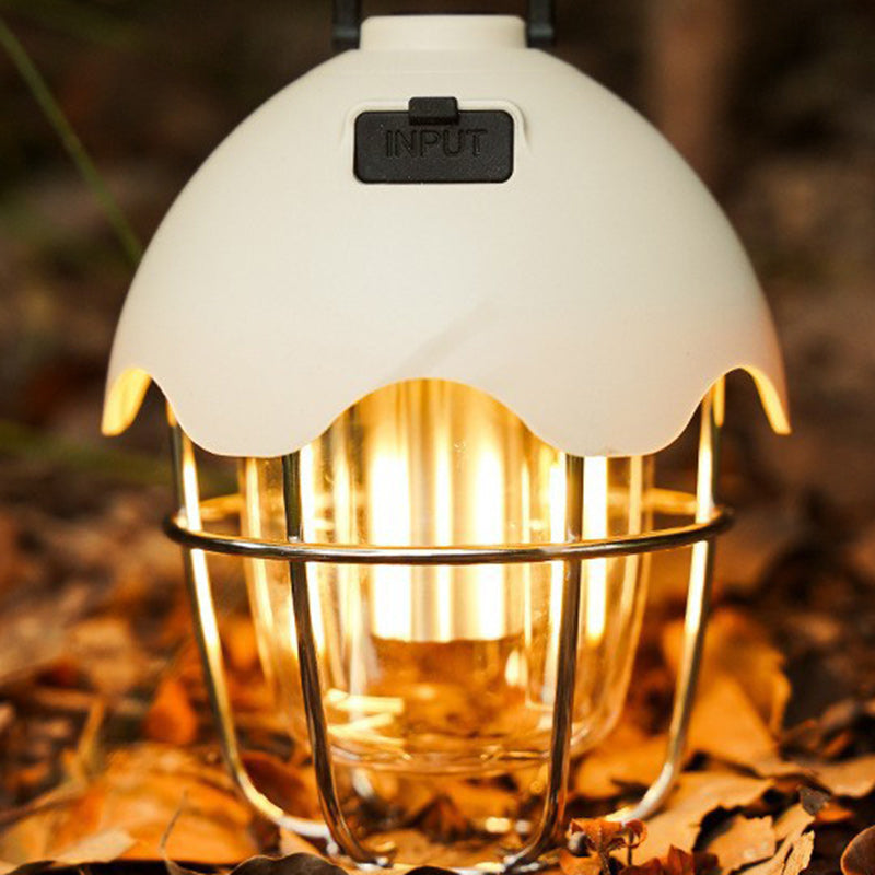 Contemporary Retro Rechargeable Plastic Metal Pinecone Eggshell Portable Camping LED Outdoor Light For Outdoor Patio