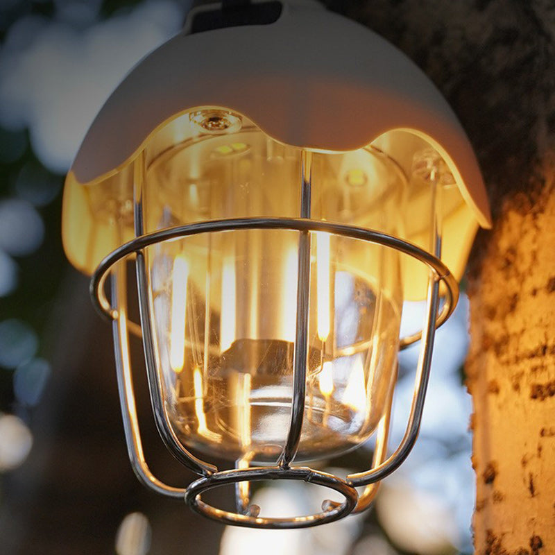 Contemporary Retro Rechargeable Plastic Metal Pinecone Eggshell Portable Camping LED Outdoor Light For Outdoor Patio