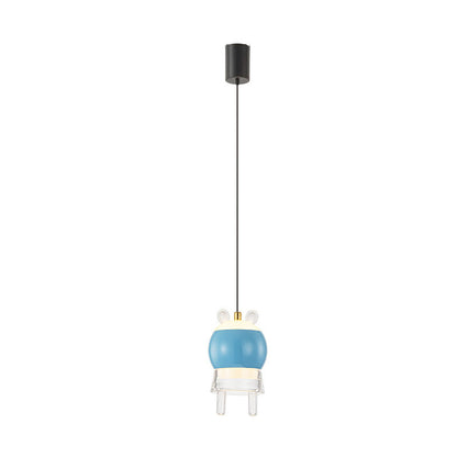 Contemporary Creative Kids Aluminum Iron Acrylic Cartoon Model Liftable LED Pendant Light For Bedside