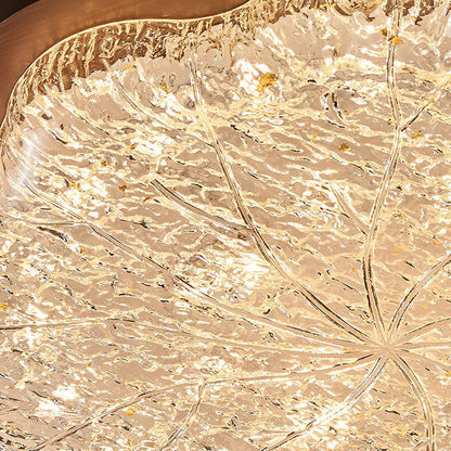 Contemporary Retro Resin Iron Flower Gold Foil LED Flush Mount Ceiling Light For Bedroom
