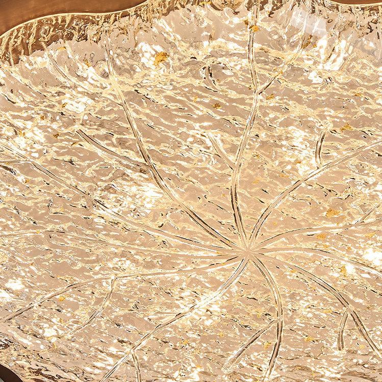 Contemporary Retro Resin Iron Flower Gold Foil LED Flush Mount Ceiling Light For Bedroom