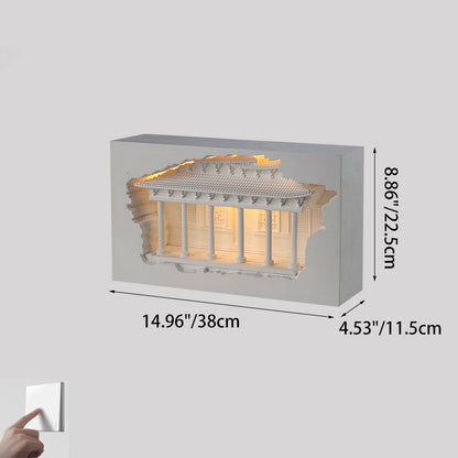 Traditional Chinese Plaster Embossed Palace Human Sensor Recessed LED Wall Sconce Lamp For Hallway