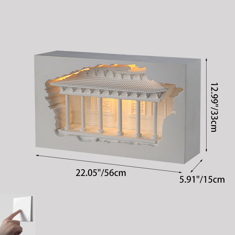 Traditional Chinese Plaster Embossed Palace Human Sensor Recessed LED Wall Sconce Lamp For Hallway