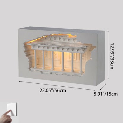Traditional Chinese Plaster Embossed Palace Human Sensor Recessed LED Wall Sconce Lamp For Hallway