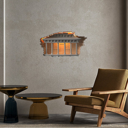 Traditional Chinese Plaster Embossed Palace Human Sensor Recessed LED Wall Sconce Lamp For Hallway