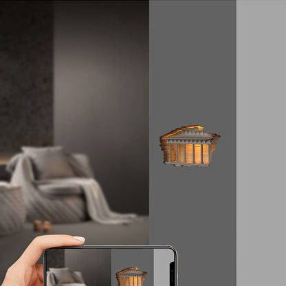 Traditional Chinese Plaster Embossed Palace Human Sensor Recessed LED Wall Sconce Lamp For Hallway