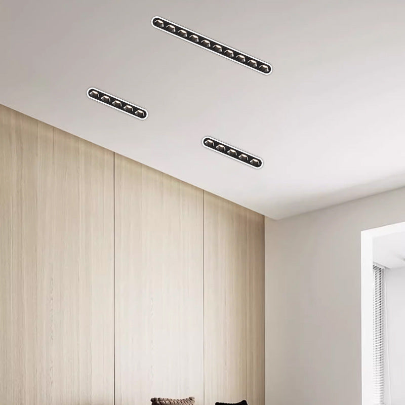 モダンでミニマリストなアルミラインオーバル埋め込み式LEDフラッシュマウントシーリングライト、リビングルーム用スポットライト