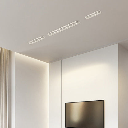 モダンでミニマリストなアルミラインオーバル埋め込み式LEDフラッシュマウントシーリングライト、リビングルーム用スポットライト