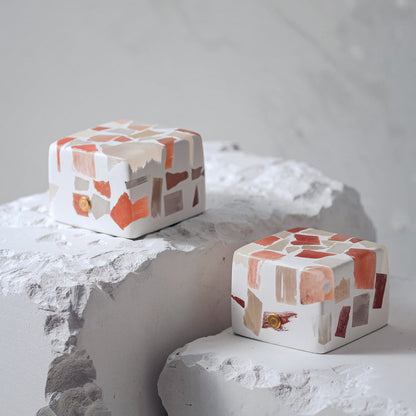 Contemporary Creative Rechargeable Natural Ore Plaster Cube Broken LED Table Lamp Night Light For Bedside
