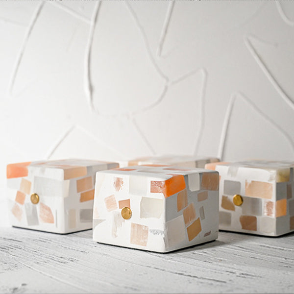 Contemporary Creative Rechargeable Natural Ore Plaster Cube Broken LED Table Lamp Night Light For Bedside
