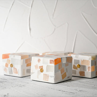 Contemporary Creative Rechargeable Natural Ore Plaster Cube Broken LED Table Lamp Night Light For Bedside