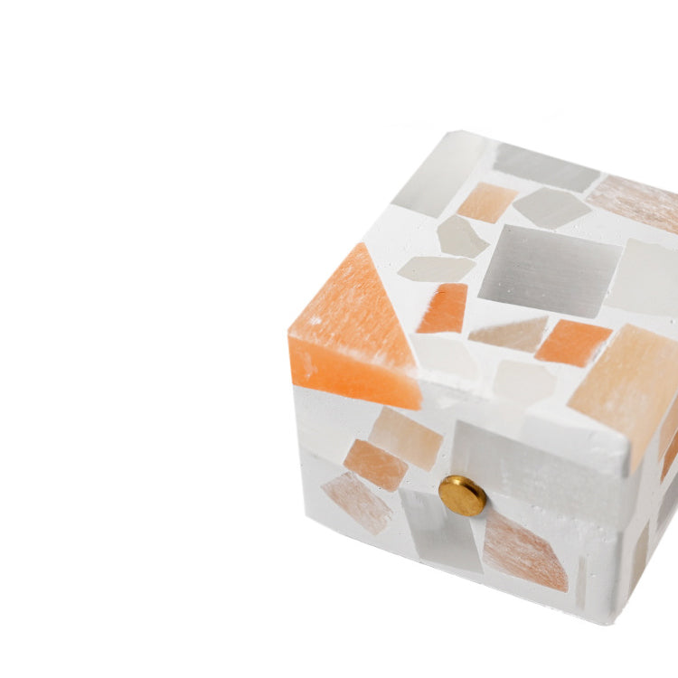 Contemporary Creative Rechargeable Natural Ore Plaster Cube Broken LED Table Lamp Night Light For Bedside