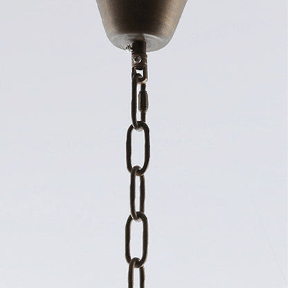 Traditional Chinese Imitation Marble Glass Iron Cylinder Lantern 1-Light Pendant Light Spotlight For Bedside