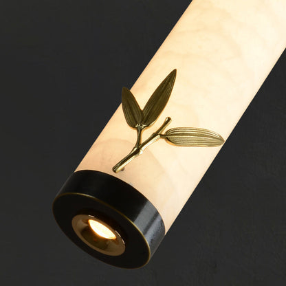 Traditional Chinese Brass Mable Cylinder Lotus Orchid Plum Blossom Bamboo LED Pendant Light Spotlight For Bedside