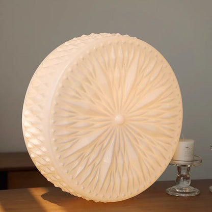 Traditional French Iron Glass Round Stardust Diamond Textured LED Flush Mount Ceiling Light For Bedroom