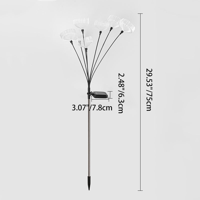 Modern Simplicity Solar Waterproof ABS Stainless Steel Fiber Optic Jellyfish LED Outdoor Light Landscape Lighting For Garden